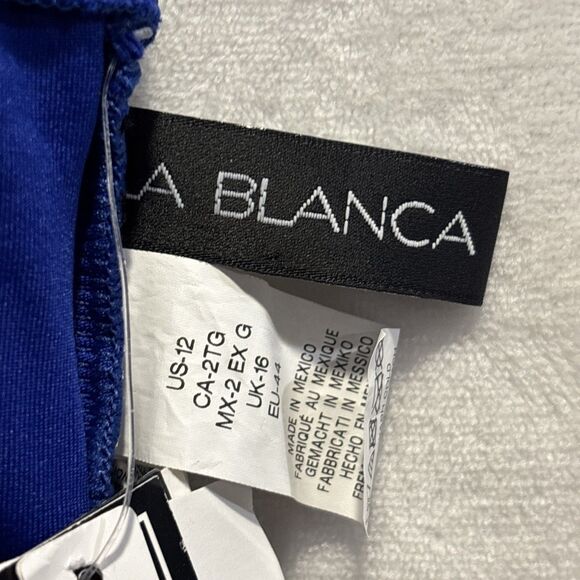 La Blanca Island Convertible Strap Mio Swimsuit Royal Cobalt Blue Size 12 NWT - Picture 9 of 10